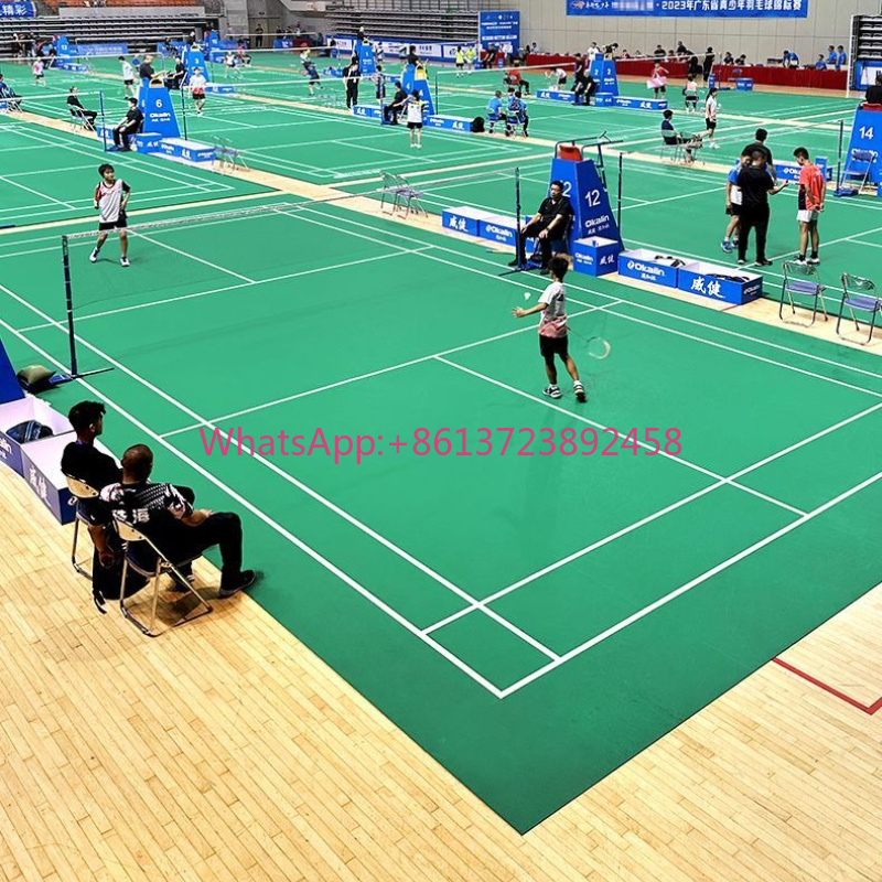 Badminton Hall - Badmintonbaan vloermat binnen, intrekbaar, PVC plastic